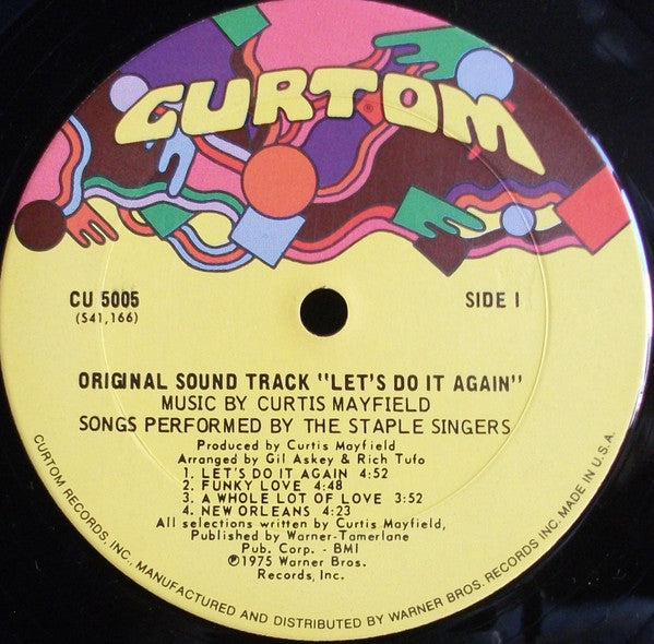 The Staple Singers & Music By Curtis Mayfield - Let's Do It Again (Original) - VG- (LOW GRADE) LP Record 1975 Curtom USA Original RARE Vinyl - Soundtrack - Shuga Records