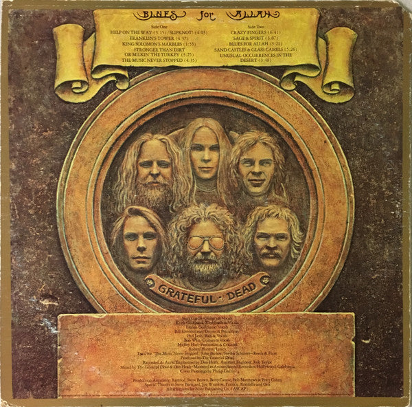 Grateful Dead - Blues For Allah - VG+ LP Record 1975 USA Original Vinyl & Insert - Psychedelic Rock / Blues Rock / Folk Rock - Shuga Records