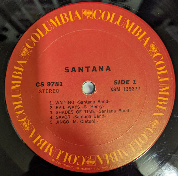 Santana – Santana (1969) - VG+ LP Record 1970 Columbia USA Vinyl - Psychedelic Rock / Latin / Blues Rock - Shuga Records