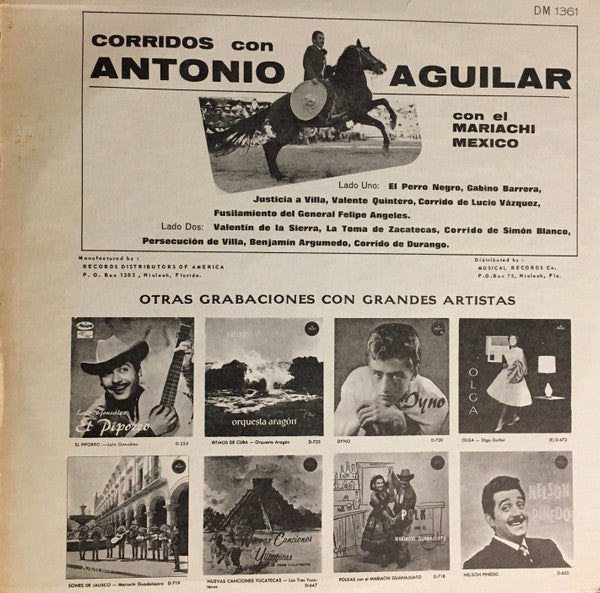 Antonio Aguilar Con El Mariachi Mexico de Pepe Villa - Corridos Con Antonio Aguilar - VG+ LP Record 1968 Musart USA Vinyl - Latin / Ranchera / Mariachi / Corrido - Shuga Records