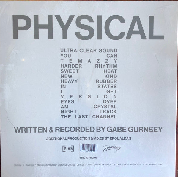 Gabe Gurnsey – Physical - New 2 LP Record 2018 Phantasy Sound Rough Trade Exclusive Clear Vinyl - Synth-pop