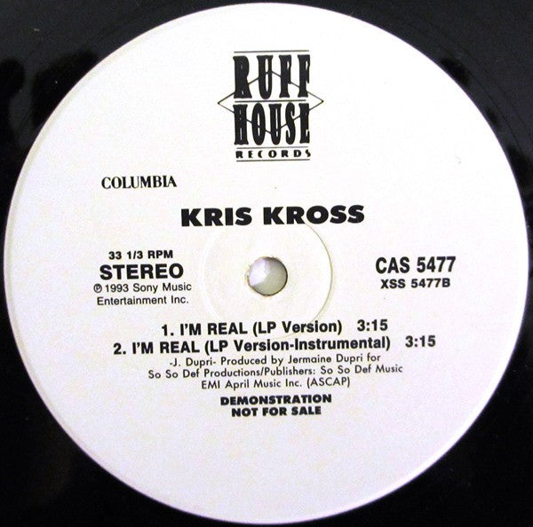 Kris Kross - Alright (Humps For Your Trunk Mix) / I'm Real - Mint- 12" Single Record 1993 Ruffhouse USA Promo Vinyl - Hip Hop - Shuga Records