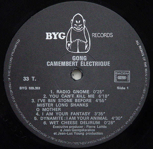 Gong – Camembert Electrique - Mint- LP Record 1971 BYG Actuel France Vinyl & 2x Inserts - Psychedelic Rock / Space Rock / Prog Rock - Shuga Records