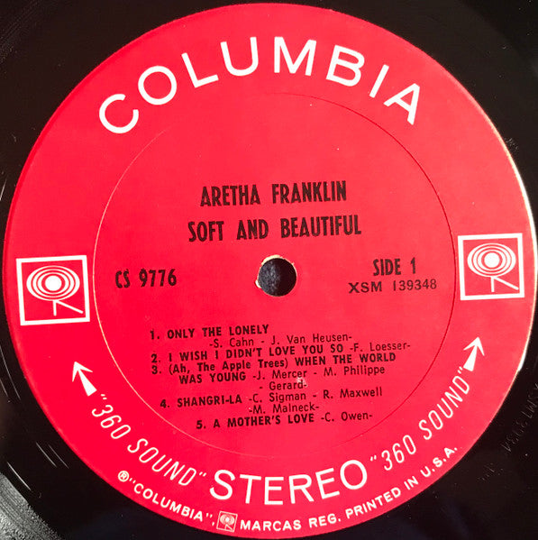 Aretha Franklin – Soft And Beautiful - VG LP Record 1969 Columbia USA Vinyl - Soul / R&B