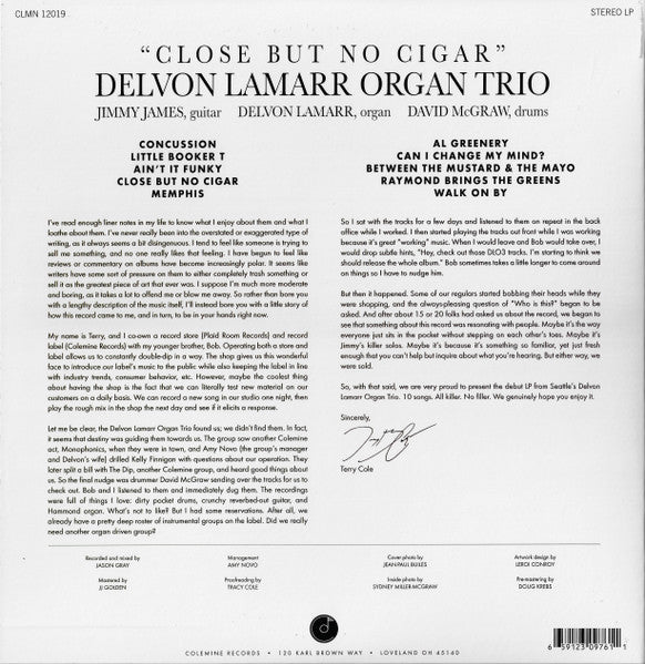 Delvon Lamarr Organ Trio - Close But No Cigar - New LP Record 2018 Colemine USA Vinyl - Funk / Soul - Shuga Records