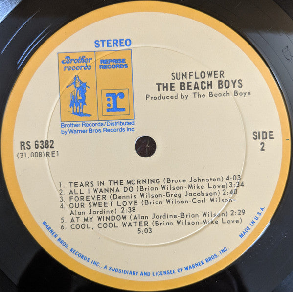 The Beach Boys – Sunflower - VG+ LP Record 1970 Reprise Brother USA Vinyl - Pop Rock / Surf / Psychedelic Rock - Shuga Records