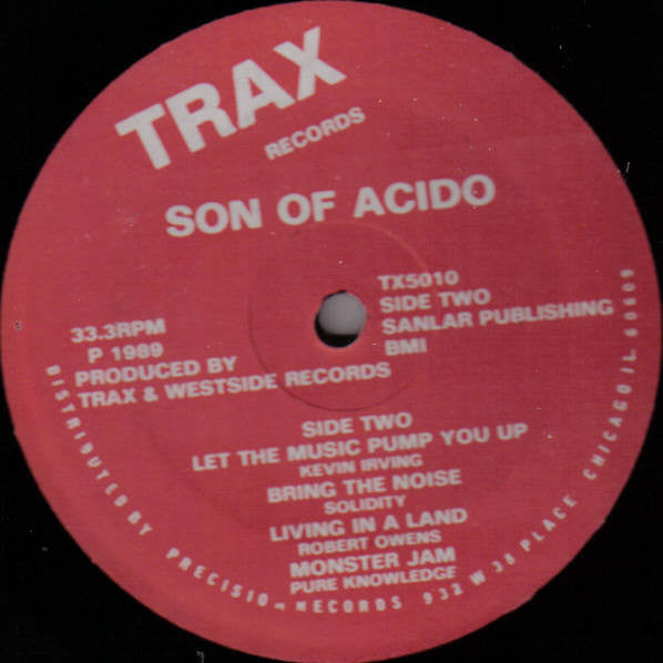 Various - Son Of Acido - VG- (lower grad) LP Record 1989 Trax USA Vinyl - Chicago House / Acid House - Shuga Records