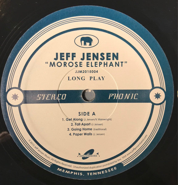 Jeff Jensen - Morose Elephant - Mint- LP Record 2015 Swingsuit Records USA Vinyl & Download - Modern Electric Blues / Memphis Blues - Shuga Records