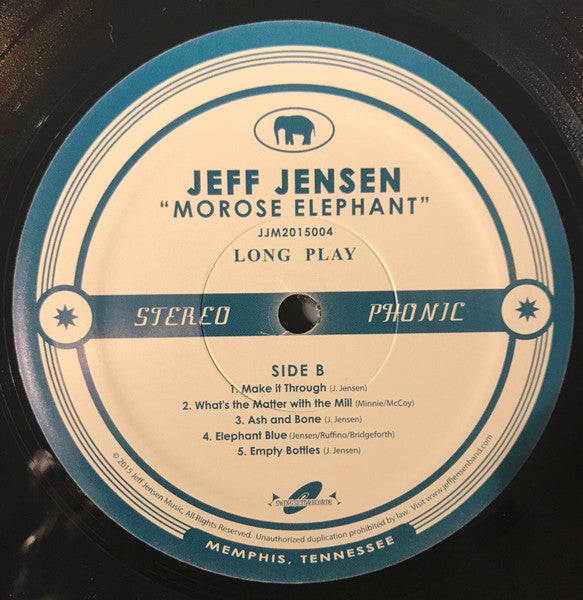 Jeff Jensen - Morose Elephant - Mint- LP Record 2015 Swingsuit Records USA Vinyl & Download - Modern Electric Blues / Memphis Blues - Shuga Records