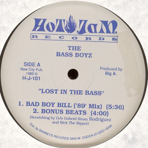 The Bass Boyz - Lost In The Bass - VG 12" Single Record 1989 Hot Jam USA Vinyl - Chicago House / Hip-House