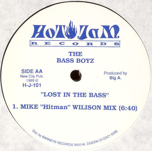 The Bass Boyz - Lost In The Bass - VG 12" Single Record 1989 Hot Jam USA Vinyl - Chicago House / Hip-House
