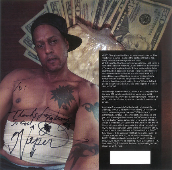 Viper – You'll Cowards Don't Even Smoke Crack (2008) - New 2 LP Record 2018 Rhyme Tyme Animated Music White Vinyl & Signed Autographed Insert - Houston Hip Hop / Rap - Shuga Records