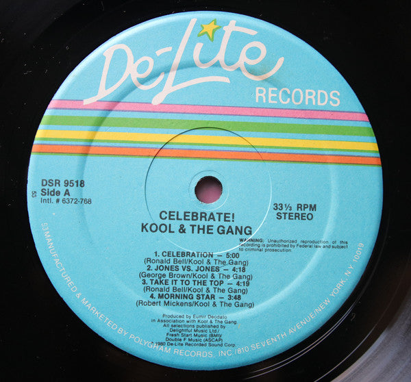 Kool & The Gang – Celebrate! - VG+ LP Record 1980 De-Lite USA Vinyl - Disco / Funk / Soul