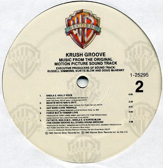 Various - Krush Groove - Mint- LP Record 1985 Warner USA Original Vinyl - Soundtrack / Rick Rubin GEM - Shuga Records