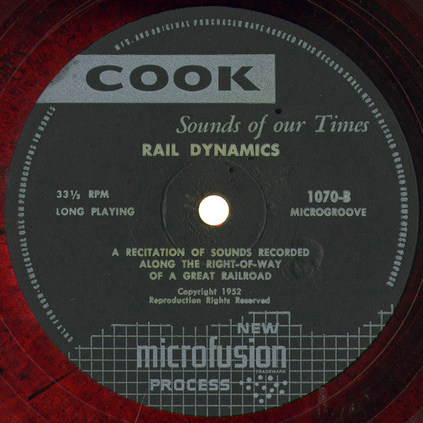 Rail Road Sounds - Rail Dynamics - Cook Laboratories USA Red Vinyl - Non-Music / Field Recording - Shuga Records