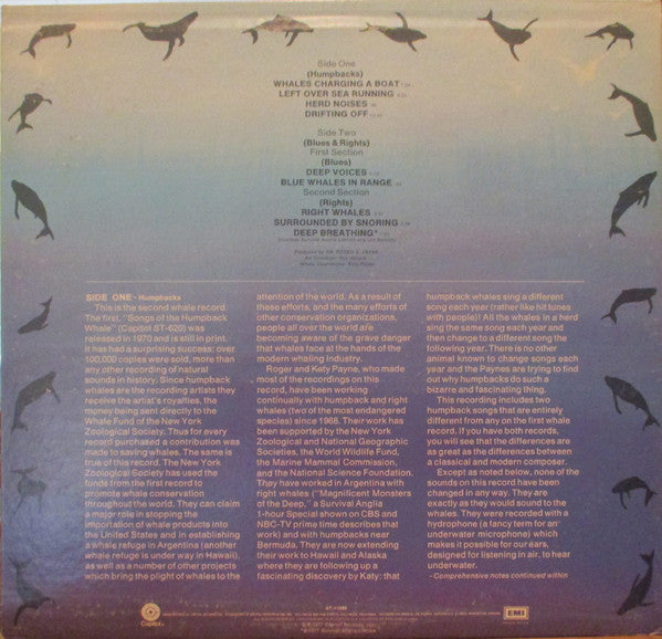 Whales - Deep Voices - The Second Whale Record - VG+ LP Record 1977 Capitol USA Vinyl - Field Recording / Non-Music - Shuga Records