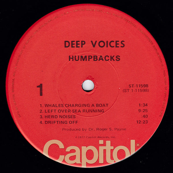 Whales - Deep Voices - The Second Whale Record - VG+ LP Record 1977 Capitol USA Vinyl - Field Recording / Non-Music - Shuga Records