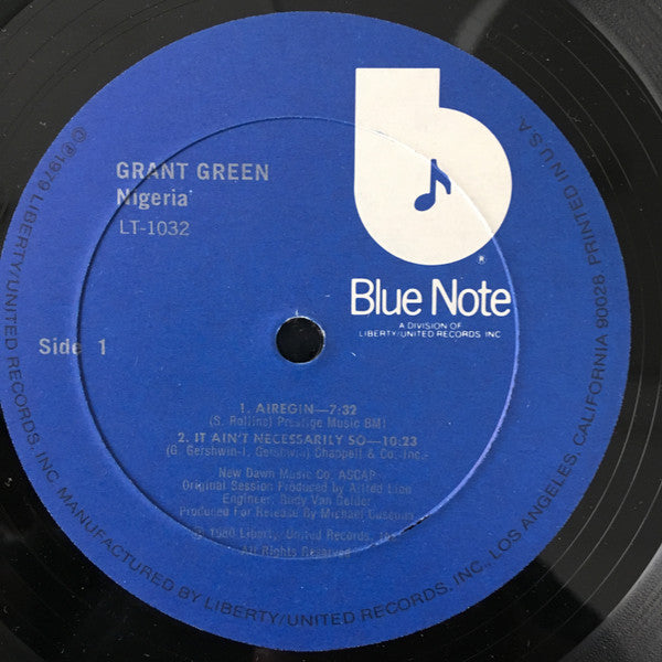 Grant Green - Nigeria - VG+ LP Record 1980 Blue Note USA Original Vinyl - Jazz / Hard Bop - Shuga Records