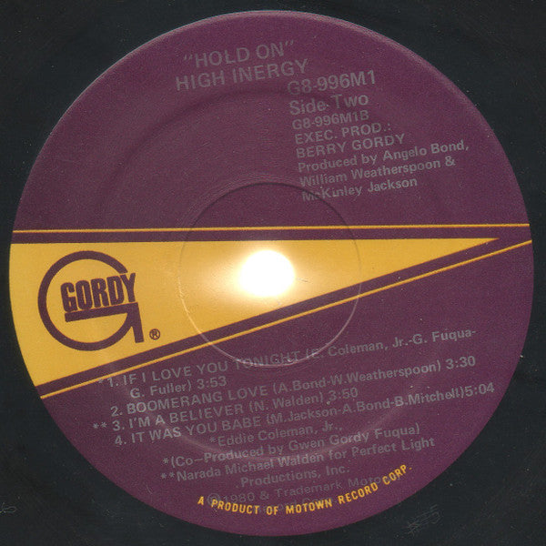 High Inergy – Hold On - VG+ LP Record 1980 Gordy Vinyl - Funk / Disco