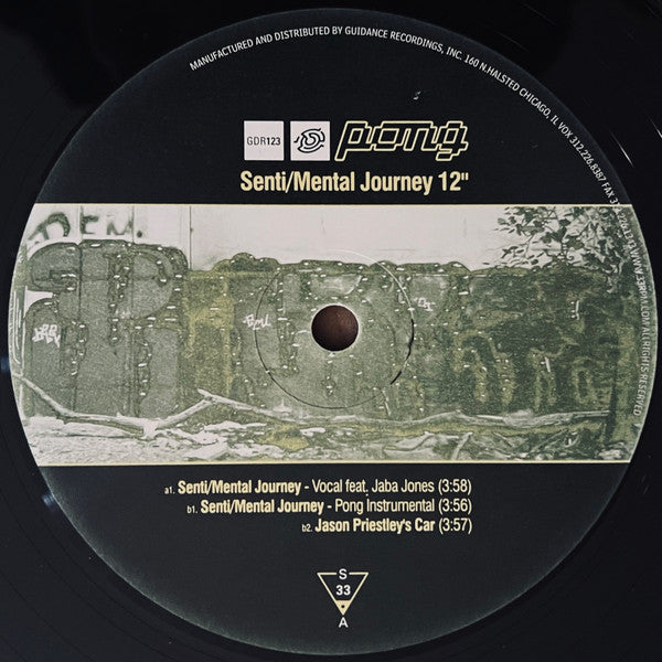 Pong - Senti/Mental Journey - New 12" Single Record 2003 Guidance Recordings USA - Electro / Chicago House - Shuga Records