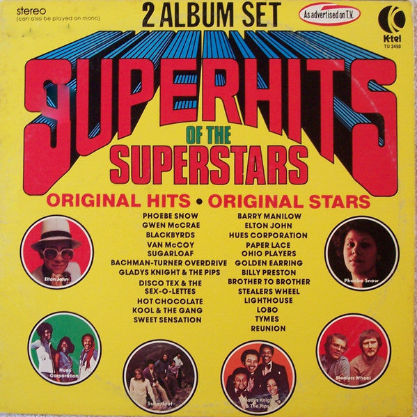 Various - Superhits Of The Superstars - VG+ 2 LP Record 1975 K-Tel USA Vinyl - Pop Rock / Disco / Soul / Pop - Shuga Records