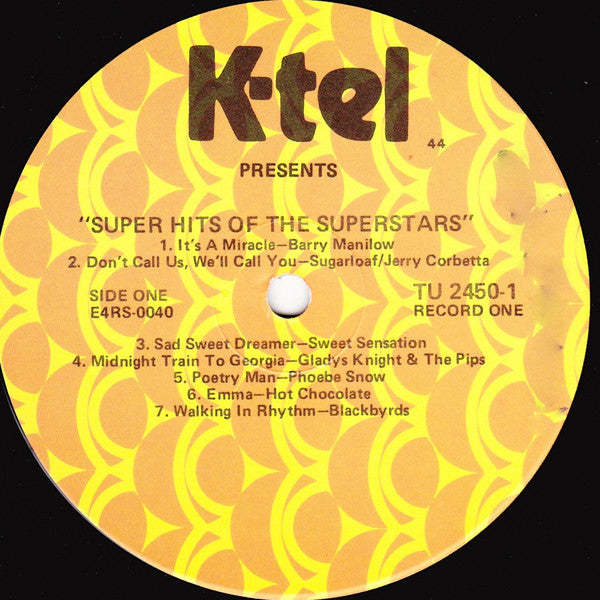 Various - Superhits Of The Superstars - VG+ 2 LP Record 1975 K-Tel USA Vinyl - Pop Rock / Disco / Soul / Pop - Shuga Records