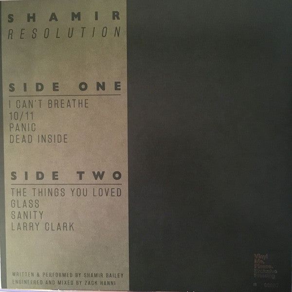 Shamir – Resolution - New LP Record 2018 Vinyl Me, Please Club Edition Deep Red Vinyl, Numbered& Insert - Pop Rock - Shuga Records