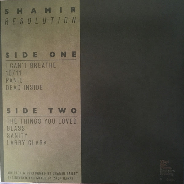Shamir – Resolution - New LP Record 2018 Vinyl Me, Please Club Edition Deep Red Vinyl, Numbered& Insert - Pop Rock