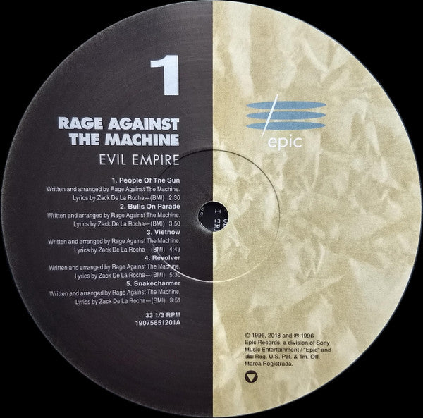 Rage Against The Machine - Evil Empire (1996) - New LP Record 2018 Epic Europe 180 gram Vinyl - Alternative Rock