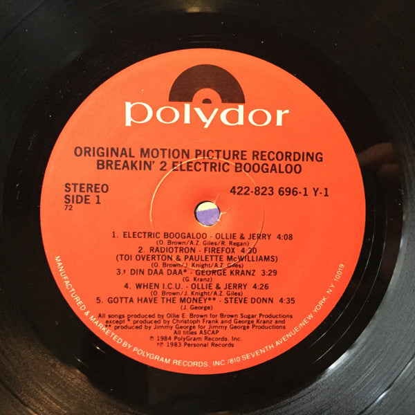 Various - Breakin' 2 - Electric Boogaloo Movie - VG LP Record 1984 Polydor USA Vinyl - Soundtrack - Shuga Records