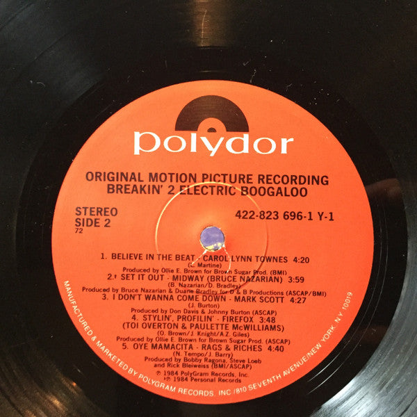 Various - Breakin' 2 - Electric Boogaloo Movie - VG LP Record 1984 Polydor USA Vinyl - Soundtrack - Shuga Records