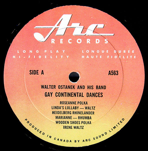 Walter Ostanek And His Band - Gay Continental Dance Party - VG+ LP Record 1960s ARC Canada Vinyl - World / Polka - Shuga Records