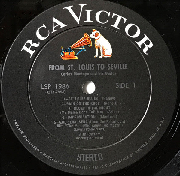 Carlos Montoya - From St. Louis To Seville - VG+ LP Record 1959 RCA Victor Living Stereo USA Vinyl - Jazz / Flamenco / Latin - Shuga Records