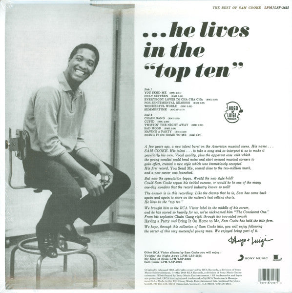 Sam Cooke - The Best Of Sam Cooke (1962) - New LP Record 2018 RCA Victor Vinyl - Soul - Shuga Records