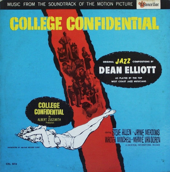Dean Elliott - College Confidential - VG+ LP Record 1960 Chancellor USA Original Vinyl - Soundtrack / Cool Jazz