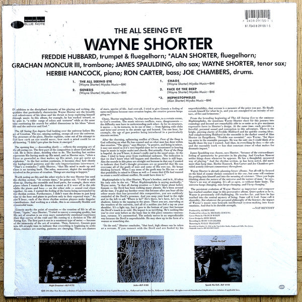 Wayne Shorter - The All Seeing Eye (1966) - Mint- (VG cover) LP Record 1994 Blue Note USA 180 gram Vinyl - Jazz / Bop / Avant-garde Jazz - Shuga Records
