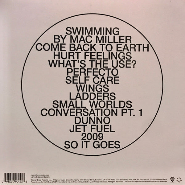 Mac Miller - Swimming - VG+ (low grade cover) 2 LP Record 2018 Warner REMember ORIGINAL PRESS Vinyl - Hip Hop - Shuga Records