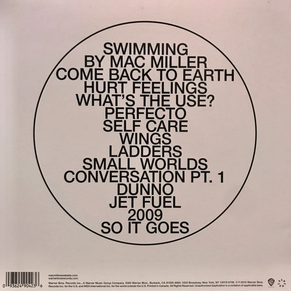 Mac Miller - Swimming - VG+ (low grade cover) 2 LP Record 2018 Warner REMember ORIGINAL PRESS Vinyl - Hip Hop
