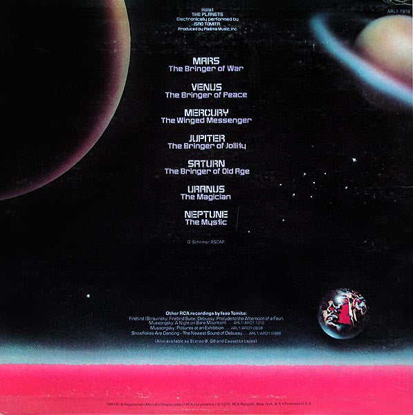 Tomita ‎– The Planets - Mint- LP Record 1976 RCA USA Vinyl - Electronic / Modern Classical - Shuga Records