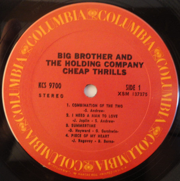 Big Brother & The Holding Company Featuring Janis Joplin - Cheap Thrills (1968) - VG+ (VG- cover) LP Record 1970 Columbia USA Vinyl - Psychedelic Rock - Shuga Records