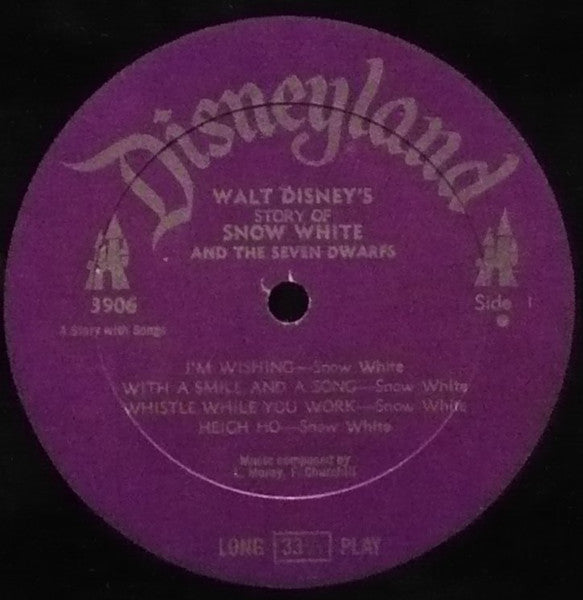 Ginny Tyler - Walt Disney Story And Songs From Snow White And The Seven Dwarfs (1962) - VG+ LP Record 1973 Disneyland USA Vinyl & Book - Children's / Story - Shuga Records