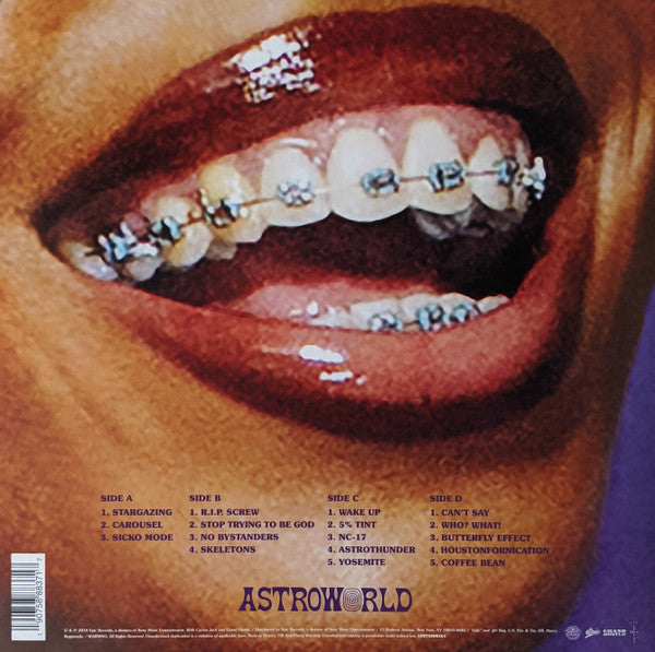 Travis Scott - Astroworld - VG+ 2 LP Record 2018 Epic Cactus Jack Purple Marble Vinyl - Hip Hop - Shuga Records