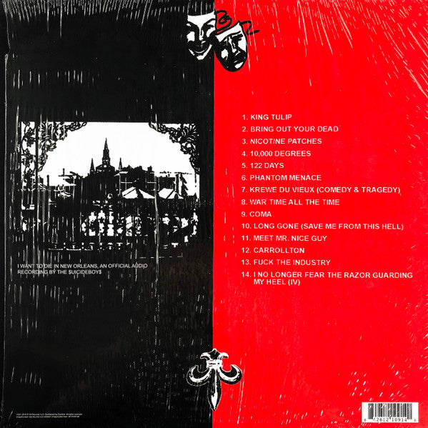 $uicideboy$ ‎– I Want To Die In New Orleans - VG+ LP Record 2019 USA G*59 Silver Vinyl - Hardcore Hip Hop / Cloud Rap / Trap - Shuga Records