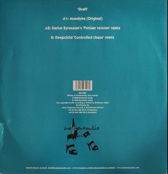 Mundyke - Graft - New 12" Single Record 2008 Breakout Audio UK Vinyl - Acid House / Tech House - Shuga Records