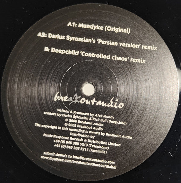Mundyke - Graft - New 12" Single Record 2008 Breakout Audio UK Vinyl - Acid House / Tech House - Shuga Records