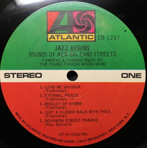 The Young Tuxedo Brass Band - Jazz Begins: Sounds Of New Orleans Streets: Funeral And Parade Music (1959) - VG+ LP Record 1968 Atlantic USA Vinyl - Jazz / Big Band - Shuga Records
