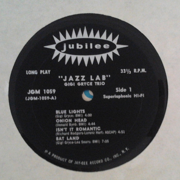Gigi Gryce / Donald Byrd - Jazz Lab - VG- (Lower Grade) LP Record 1960 Jubilee USA Original Vinyl - Jazz / Hard Bop - Shuga Records