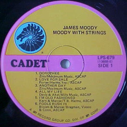 James Moody - Moddy With Strings (1961) - VG+ LP Record 1970s Cadet USA Vinyl - Jazz / Bop