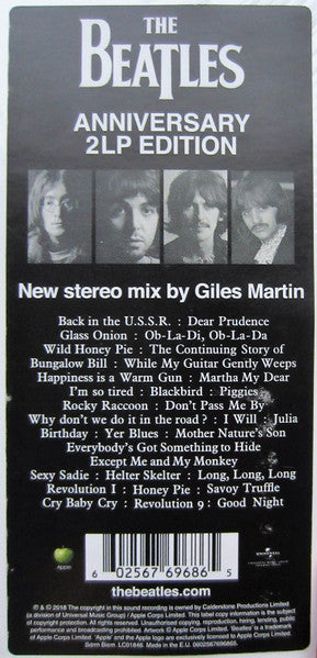 (DAMAGED COVER) The Beatles - White Album (1968) - New 2 LP Record 2018 Apple Europe Stereo 180 gram Vinyl, Poster & 4 Photos - Rock & Roll / Pop Rock - Shuga Records