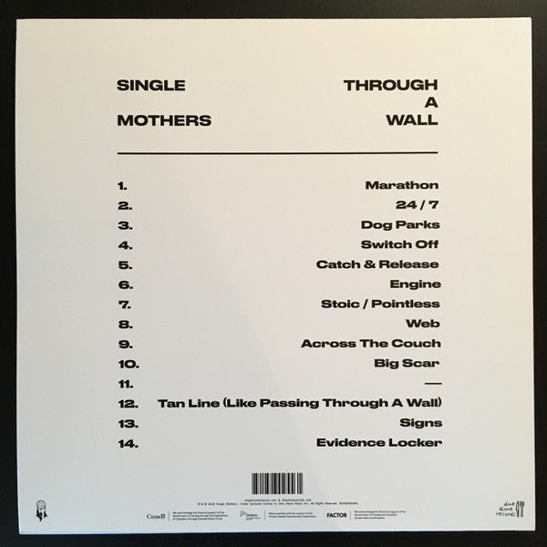 Single Mothers - Through A Wall - Mint- LP Record 2018 Dine Alone White Vinyl - Punk - Shuga Records